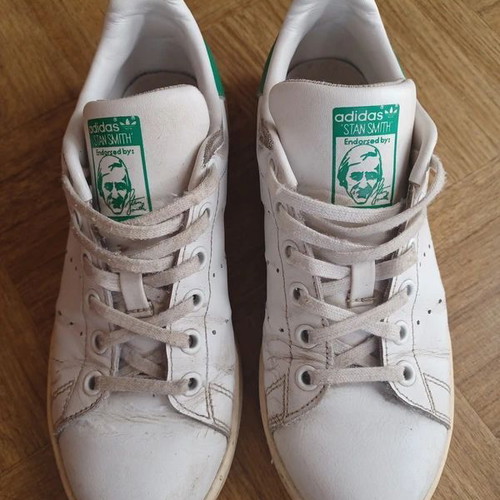 Adidas Stan Smith shoes used, size 36.5, white and green