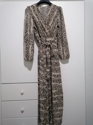 Snake Print Dress one size like new, beige