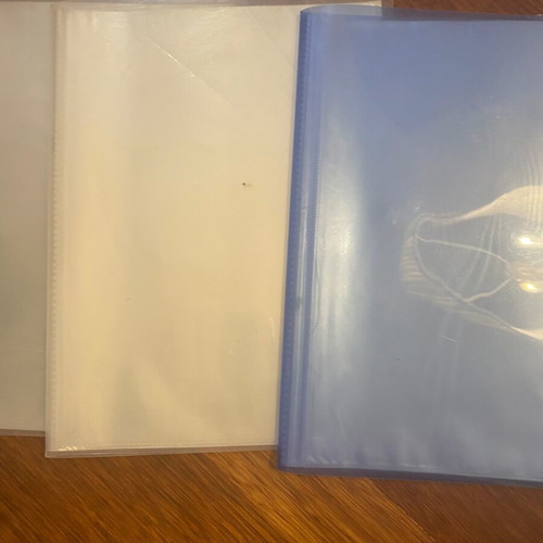 Plastic display books used, pack of 13, with 20 transparent pockets A4