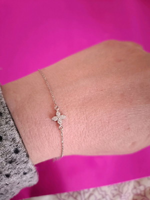 Silver bracelet 925 with cross and zirconia new
