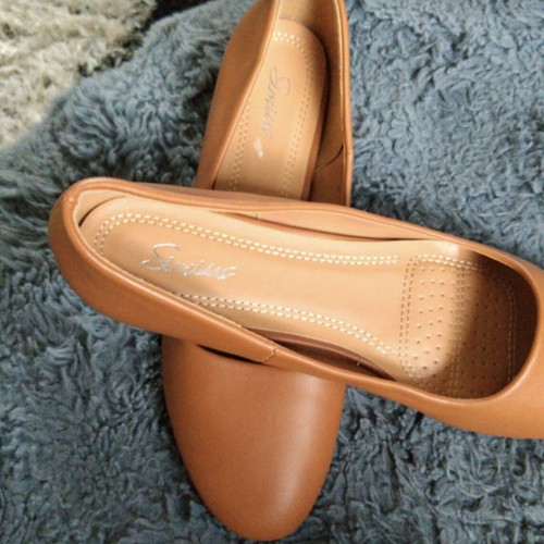 Primark Tampa Flat Ballerinas Size 41 New Beige Orange