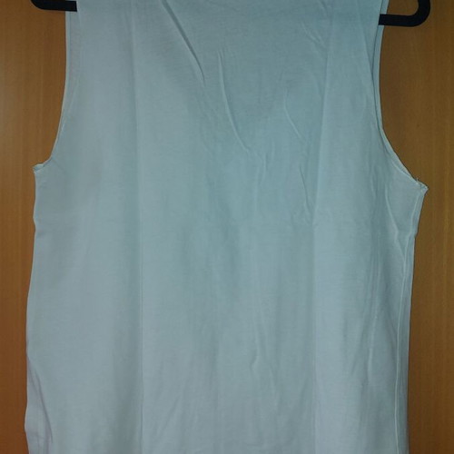Bershka white tank top like new with neckline design size L