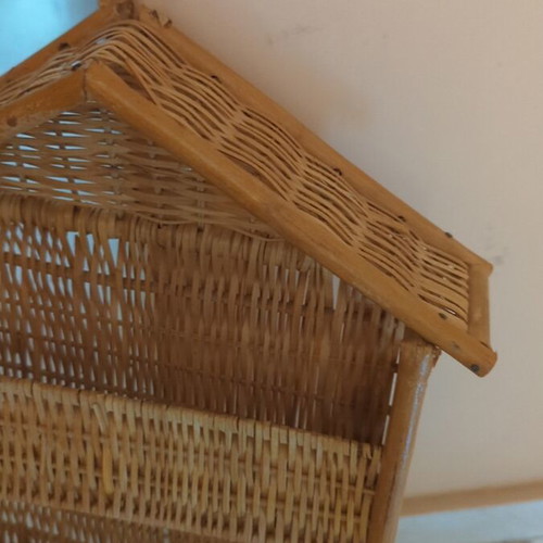 Handmade wicker basket with 3 levels used