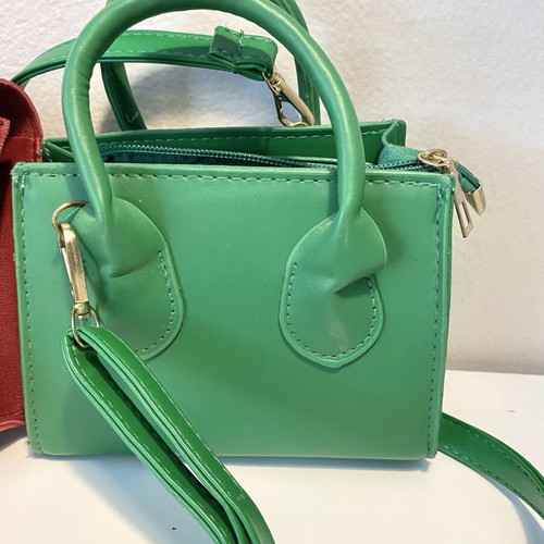 Shein two shoulder bags, green and red