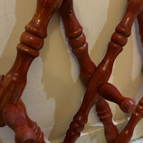 Wooden wall hanger used, in terracotta color