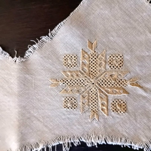 Package of four small handmade Karsanika embroideries like new