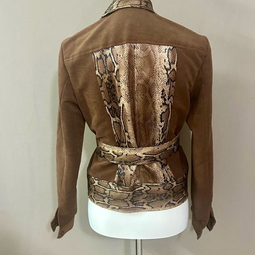 Leopard suede women's jacket used, size medium, brown