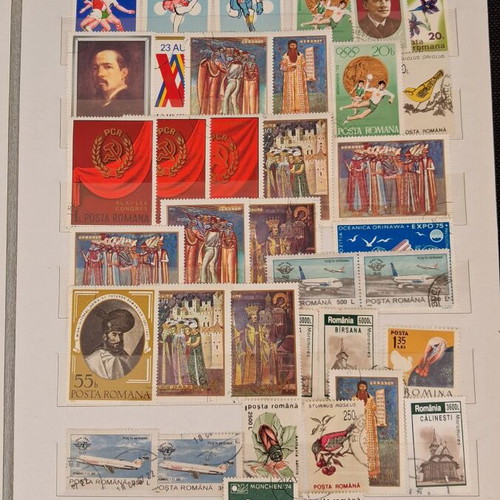 Stamp album used with 10 pages of foreign stamps 1960-1990