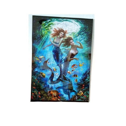 The Mermaids framed puzzle art like new 35x50cm