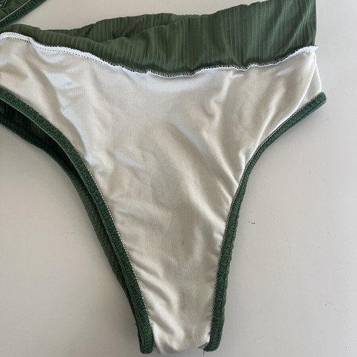 Green ribbed bikini set used, size S/M by GIGI BIKINI