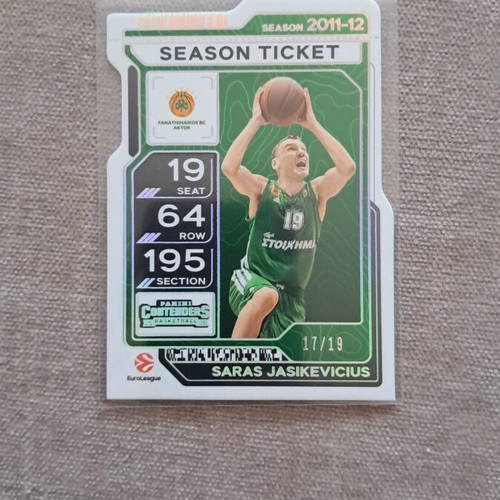 Panini Contenders Euroleague Sarunas Jasikevicius Ticket Stub new