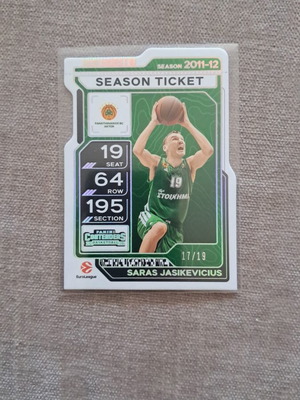 Panini Contenders Euroleague Sarunas Jasikevicius Ticket Stub new