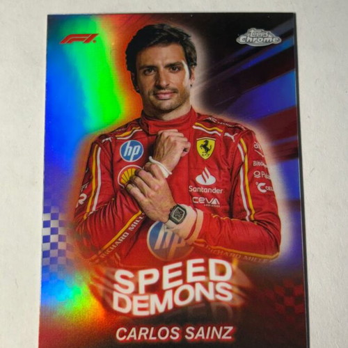 2024 Topps Chrome Carlos Sainz Speed Demons Refractor card like new