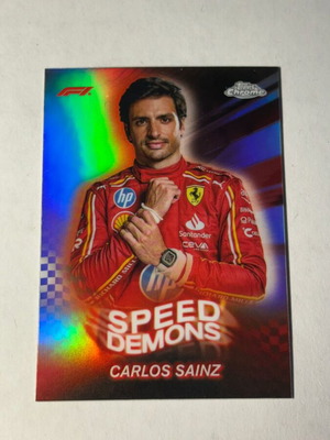 2024 Topps Chrome Carlos Sainz Speed Demons Refractor card like new