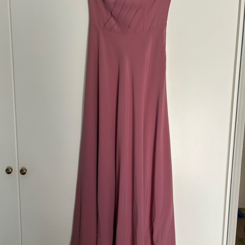 Long dress handmade from georgette, rotten apple color, size S like new