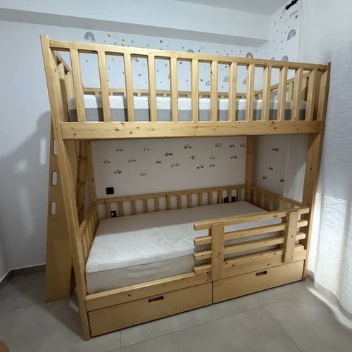 Pine wood bunk bed, 2m x 0.9m