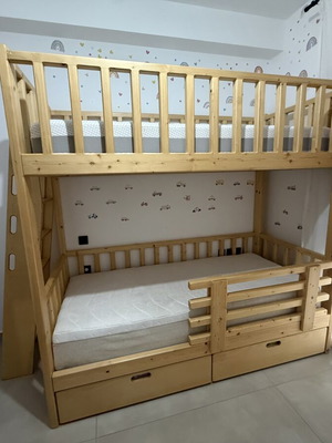 Pine wood bunk bed, 2m x 0.9m