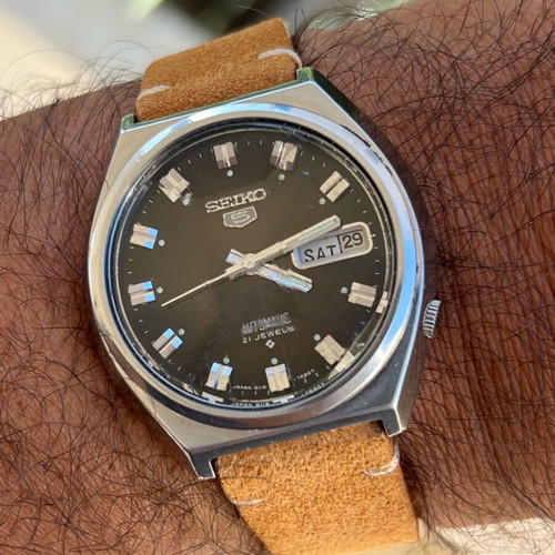 Vintage Seiko 5 wristwatch used, automatic, 1970s