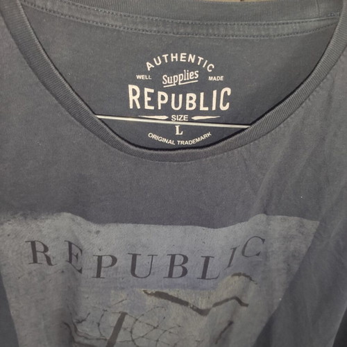 Authentic Supplies Republic men's short sleeve T-shirt, denim