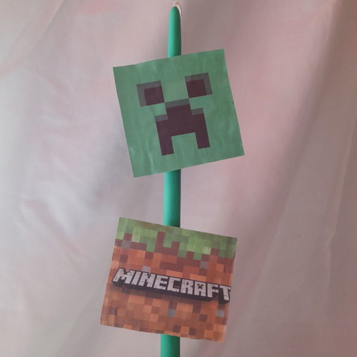 Handmade Minecraft candle new