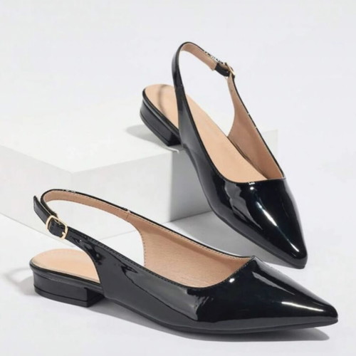 Closed black slingback shoes size 37 like new