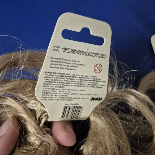 Postis Hair Scrunchies Jumbo Set of 2 Blonde Synthetic Hair