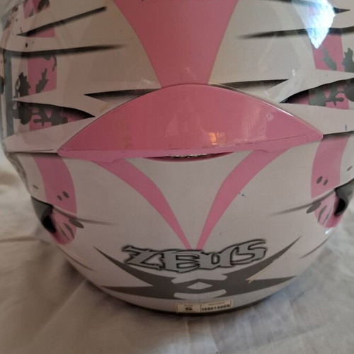 Zeus Full-Face Chaos Edition helmet used, size S, pink white