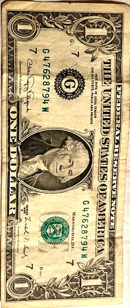 One dollar USA 1988 series A Washington  77 / ena dolario amerikis
