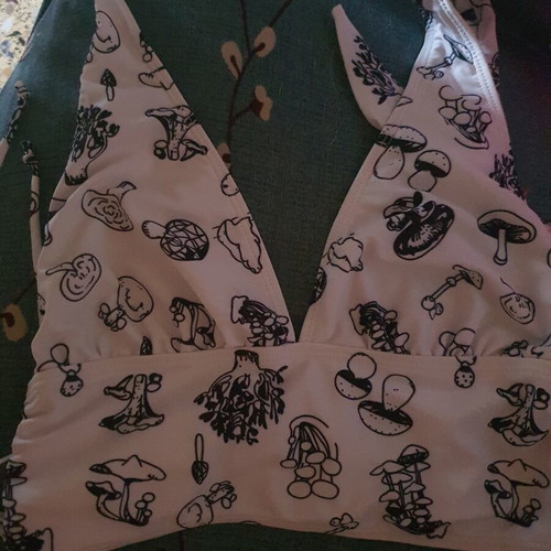 Shein swimwear two tops XS white and blue like new