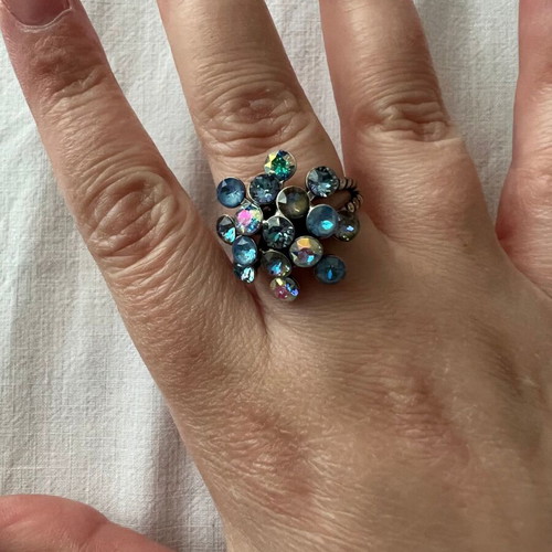 Konplott Magic Fireball Ring new, blue and silver