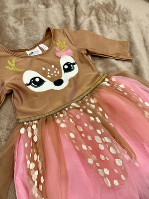 H&M Deer Costume new, brown and pink, size 92 cm