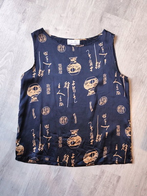 Vintage top 100% silk like new, blue, size M