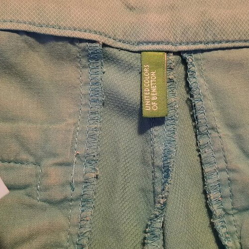 Benetton women's pants like new, 100% cotton, size 42, turquoise