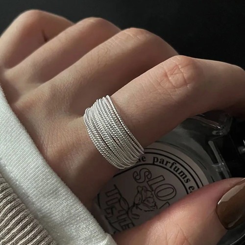 S925 Silver Adjustable Open Minimal Design Ring