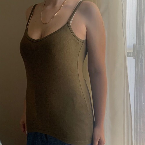 Fitted blouse used, size M, green