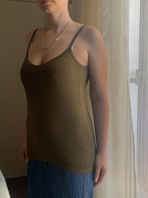 Fitted blouse used, size M, green