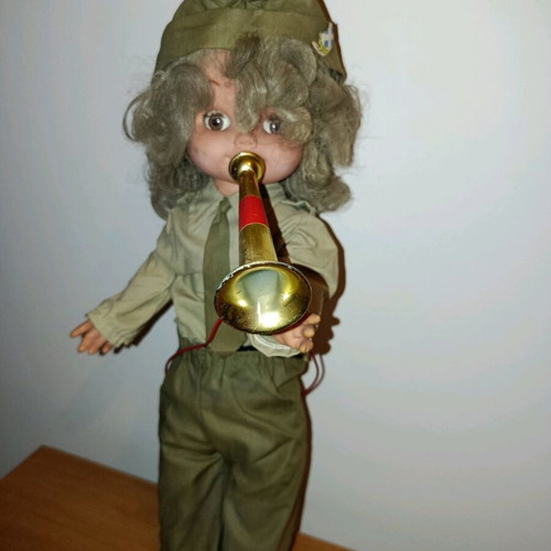 Old large Greek doll baby Apergis airplane used