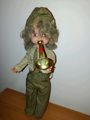 Old large Greek doll baby Apergis airplane used