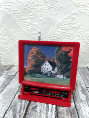 Small radio in vintage TV design like new