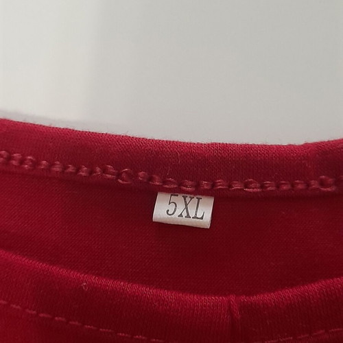 Plus size blouse short sleeve with open shoulders like new, red 5XL