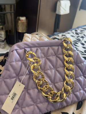 Purple crossbody bag with gold chain new with tag