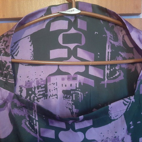 Purple French blouse dress like new with pop art designs one size