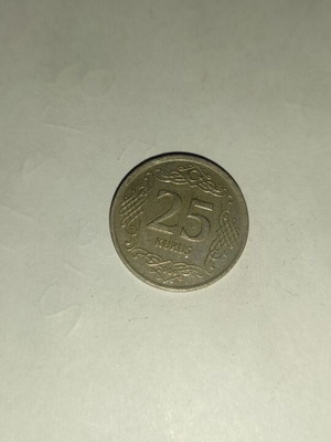 25 Kuruş used coin from Turkey minted 2009