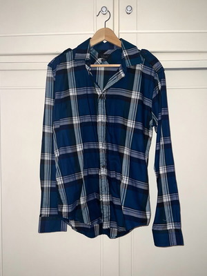 Zara checked shirt blue-green used size Large