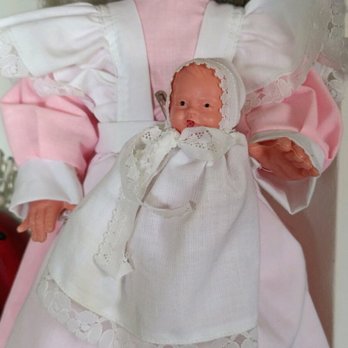Vintage doll with baby in excellent condition, 1970s, 36 cm tall
