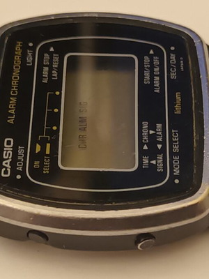 Casio Digital Alarm Chrono wristwatch used, black, 1980