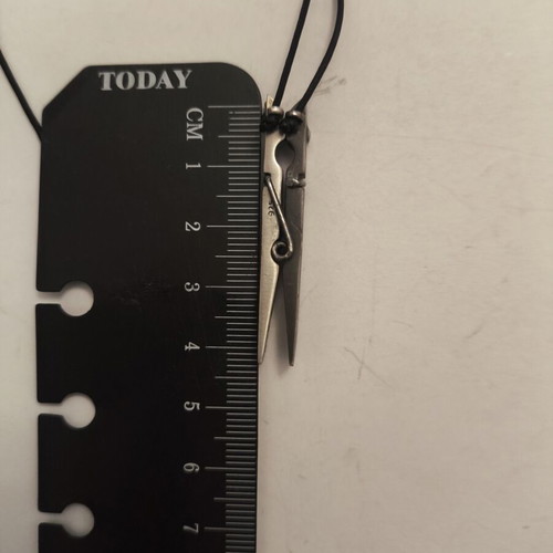 Handmade Silver 925 Clothespin Pendant Necklace with Black Cord