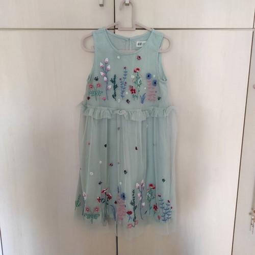 H&M dress like new, turquoise, size 110 cm for 4-5 years