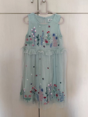 H&M dress like new, turquoise, size 110 cm for 4-5 years