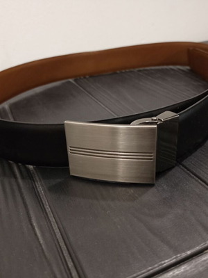 Men's reversible belt black and brown with aluminum buckle, like new, 110cm